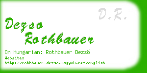dezso rothbauer business card