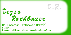 dezso rothbauer business card
